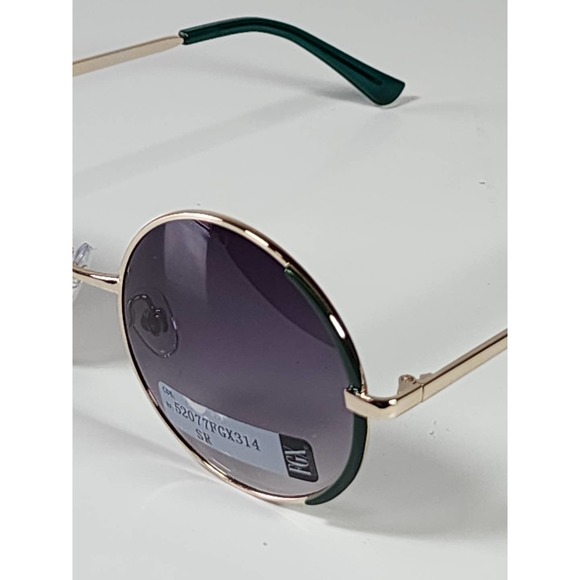 FGX by Foster Grant Gold & Green Full Round Metal Frame Sunglasses 52077FGX314 - Picture 8 of 11